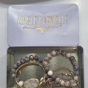 Kinsley Armelle Gray and Gold Bracelet Set